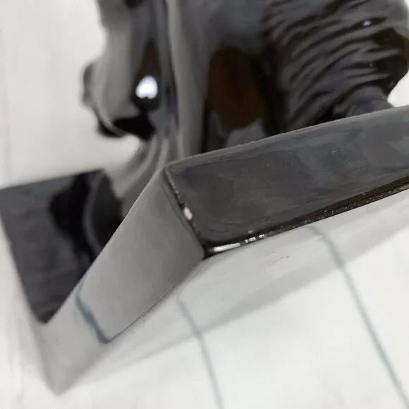 Black Stallion Bookend Decor Chess Knight Ceramic - Picture 9 of 11